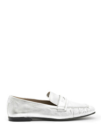 Allsaints Kadın Sapphire Silver Deri Loafer Gri 3 Uk