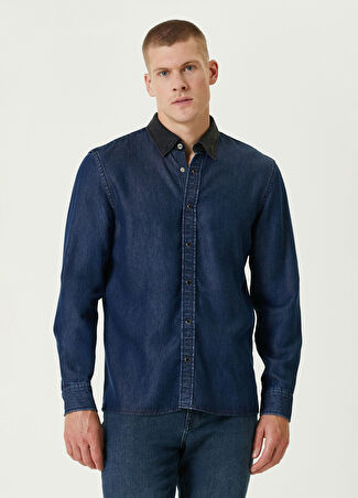 Network Erkek Indigo Denim Gömlek Mavi Xs