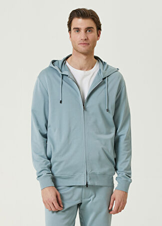 Pal Zileri Erkek Kapüşonlu Sweatshirt Mavi 48 It