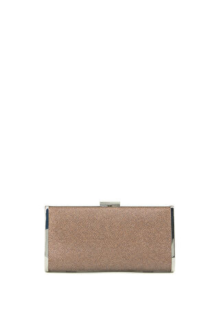 Divarese Kadın Bronz Desenli Clutch Kahverengi