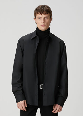 Academia Erkek Siyah Oversized Poplin Gömlek S