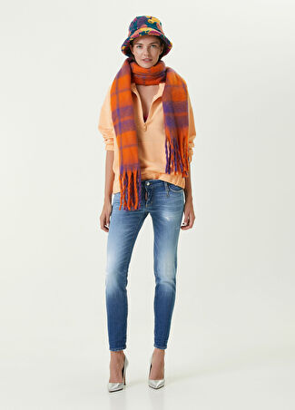 Dsquared2 Kadın Jennifer Mavi Skinny Jean Pantolon Lacivert 42 It