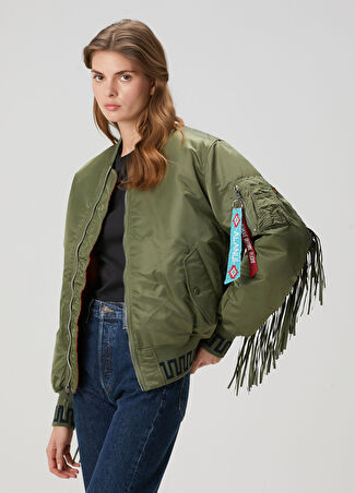 Alanui Kadın X Alpha Industries Yeşil Bomber Ceket M