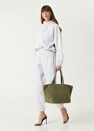 T By Alexander Wang Kadın Gri Logolu Eşofman Altı L
