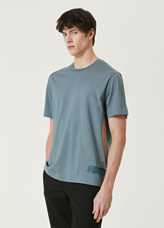 Limitato Erkek Mavi Baskı Detaylı T-Shirt M