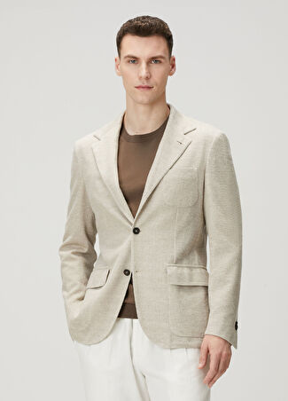 Corneliani Erkek Beyaz Keten Ceket 48 It