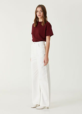 Loewe Kadın Beyaz Wide Leg Jean Pantolon 40 Fr