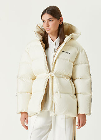 Palm Angels Kadın Krem Kapüşonlu Puff Mont Bej L