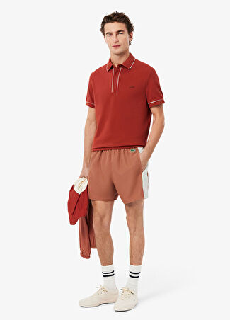 Lacoste Erkek Renk Bloklu Turuncu Şort Mayo Xl -1