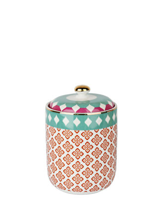 Lucky Art Eliana Desenli Bone China Kavanoz 16 Cm Çok Renkli -1