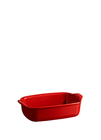 Emile Henry Kırmızı Seramik Dikdörtgen Fırın Kabı 22 Cm Şeffaf -1