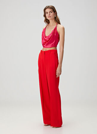 Balmain Kadın Kırmızı Pantolon 38 Fr