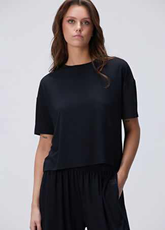 Network Kadın N-tech Siyah Modal Karışımlı T-shirt Xs/s