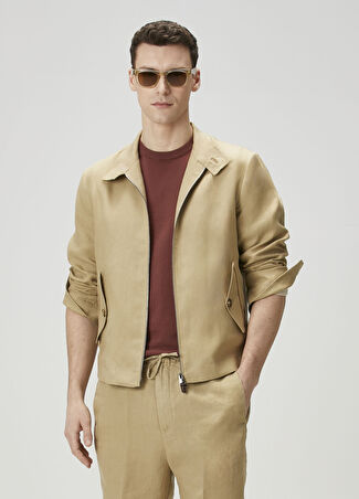 Canali Erkek Bej Keten Mont 50 It