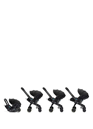 Doona Bebek X Arabasına Dönüşen Tekerlekli Gr 0 I-size 3 Yatış Pozisyonlu Nitro Black Ana Kucağı Oto Koltuğu Siyah -1