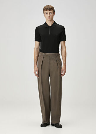 Ferragamo Erkek Kahverengi Pilili Pantolon 48 It