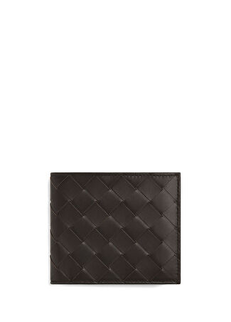 Bottega Veneta Erkek Intrecciato Kahve Yeşil Deri Cüzdan Kahverengi -1