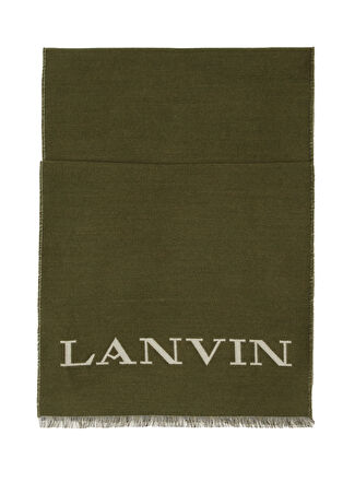 Lanvin Erkek Haki Yün Atkı -1