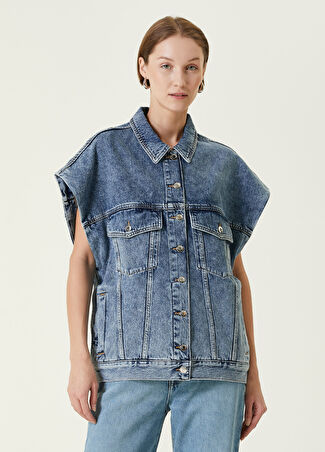 Iro Kadın Lahira Mavi Denim Yelek 36 Fr