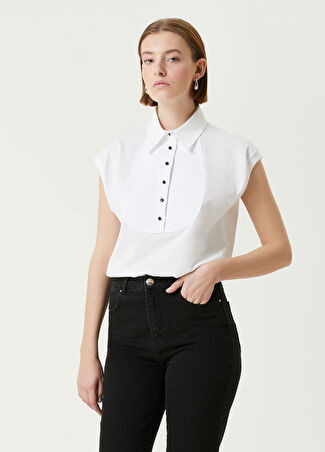 Dolce&gabbana Kadın Beyaz Gömlek Yaka T-Shirt 44 It