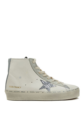Golden Goose Kadın Francy Beyaz Eskitme Detaylı Deri Sneaker 36