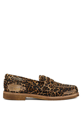 Golden Goose Kadın Jerry Leopar Desenli Deri Loafer Kahverengi 35