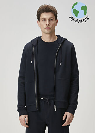 Collection Erkek Lacivert Kapüşonlu Sweatshirt S