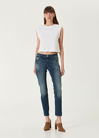 Frame Denim Kadın Garcon Koyu Lacivert Boyfriend Jean Pantolon 25 Us
