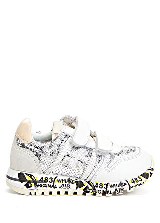 Premiata Kız Çocuk Gri Payetli Deri Sneaker 37 -1