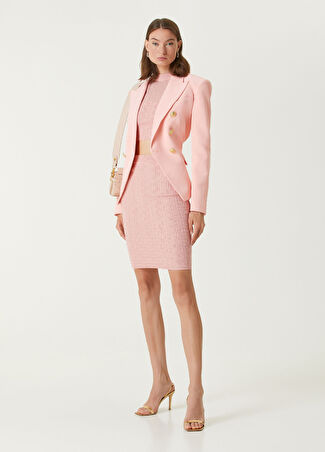 Balmain Kadın Pb Labyrinth Pembe Mini Etek 38 Fr