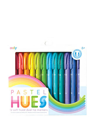 Ooly Pastel Hues Çift Uçlu 12’li Keçeli Kalem Çok Renkli -1