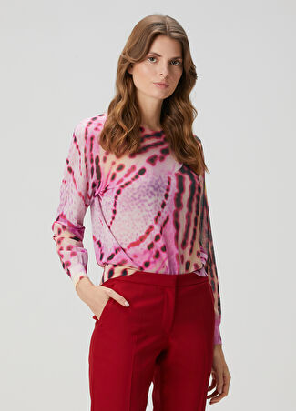 Dries Van Noten Kadın Tilly Pembe Çiçek Baskılı Sweatshirt S -1