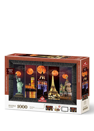Art Puzzle Kanlı Ay 1000 Parça Çerçeveli -1