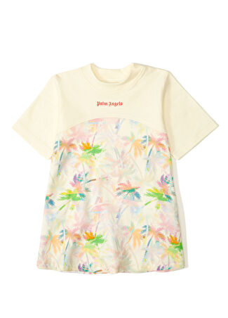Palm Angels Kız Çocuk Pembe Çiçek Desenli Elbise 12 Yaş Us