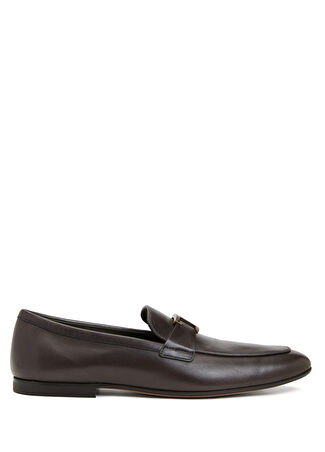 Tod's Erkek Kahverengi Deri Loafer 6.5 Us -1