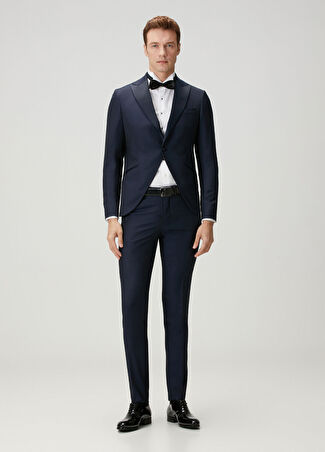 Pal Zileri Erkek Lacivert Dokulu Yün Takım Elbise 48 It