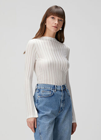 Allsaints Kadın Aki Beyaz Uzun Kollu T-Shirt Xs