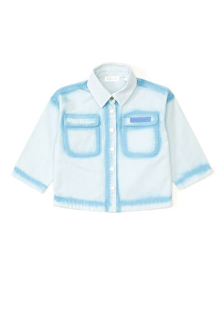 Palm Angels Erkek Çocuk Mavi Denim Ceket 14 Yaş Us