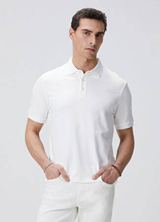 Network Erkek Kırık Beyaz Polo Yaka T-Shirt Bej S
