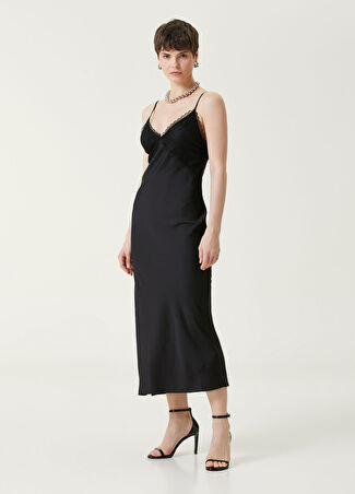 Allsaints Kadın Immy Siyah Midi Elbise 6 Uk