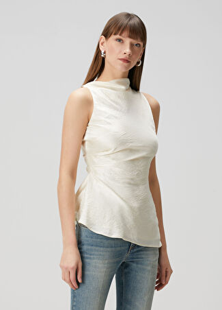 Mcqueen Kadın Saten Bluz Bej 44 It