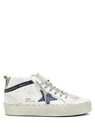 Golden Goose Kadın Mid Star Lacivert Beyaz Deri Sneaker 36 -1