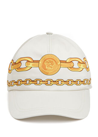 Versace Kadın Beyaz Logo Detaylı Şapka 58