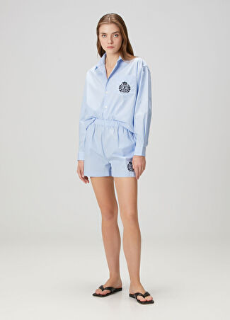 Sporty&Rich Kadın Mavi Poplin Şort Mor S