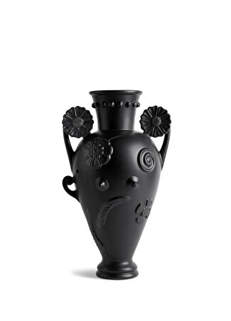 L Objet Pantheon Persephone Siyah Seramik Vazo -1