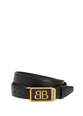Balenciaga Kadın Siyah Gold Deri Kemer 80 -1