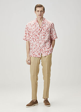 Kiton Erkek Bej Keten Pantolon 52 It