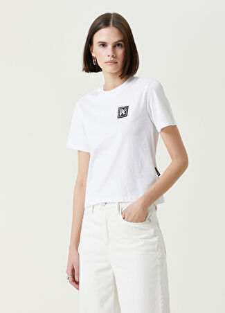 Palm Angels Kadın Beyaz Logolu T-Shirt Xs