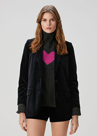 Zadig&voltaire Kadın Viva Lacivert Kadife Blazer 38 It
