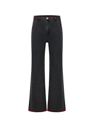 Pcfg Erkek Jet Black Regular Fit İspanyol Paça Denim Pantolon Siyah S -1